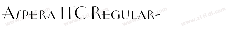 Aspera ITC Regular字体转换 Aspera ITC Regular字体转换